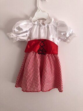 Disguise Baby Costume Dress 12-18M Gingham Red White Oktoberfest Pirate